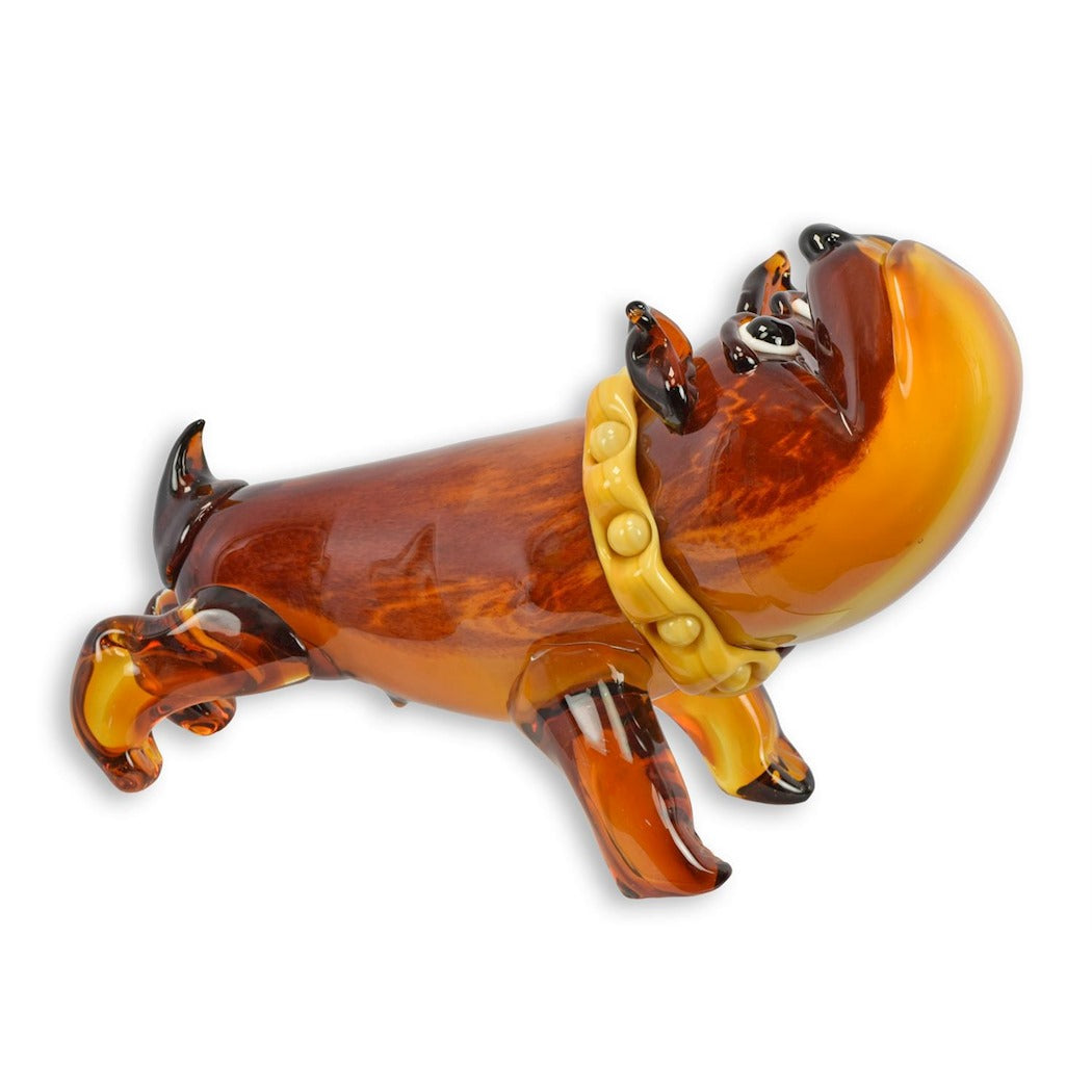 Englische Bulldogge Glasfigur im Murano-Stil 40 cm