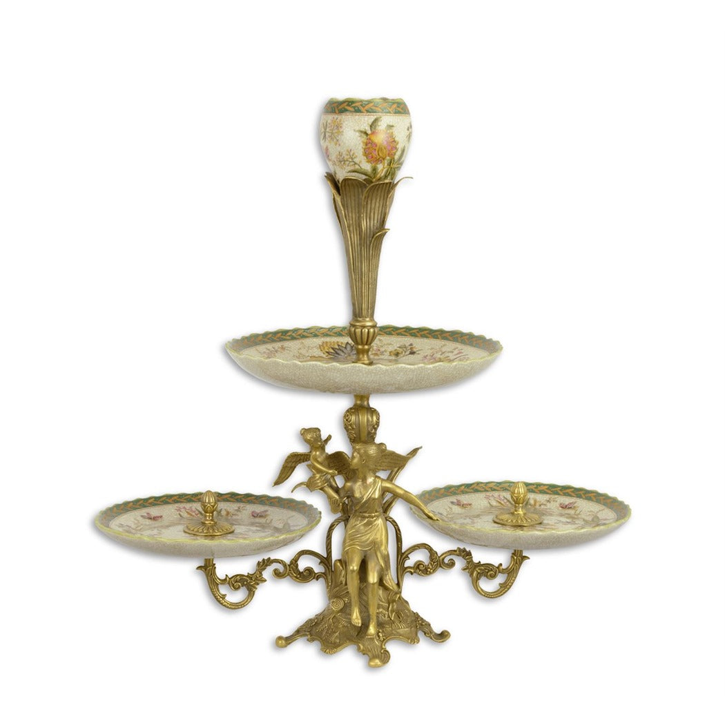 Bronze-Mounted 2-Tier Porcelain Étagère