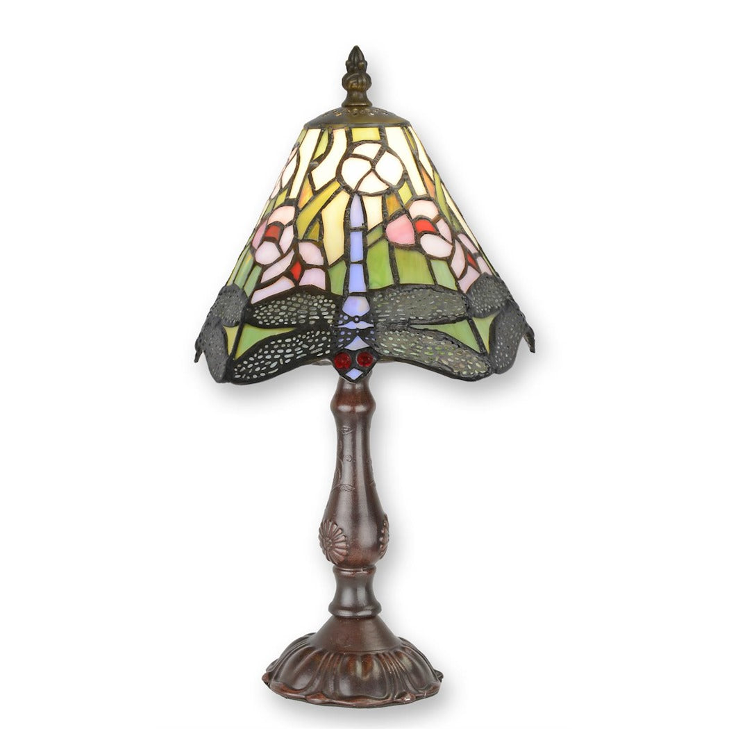 Taceno - Tiffany Style Dragonfly & Floral Table Lamp 36.5 cm