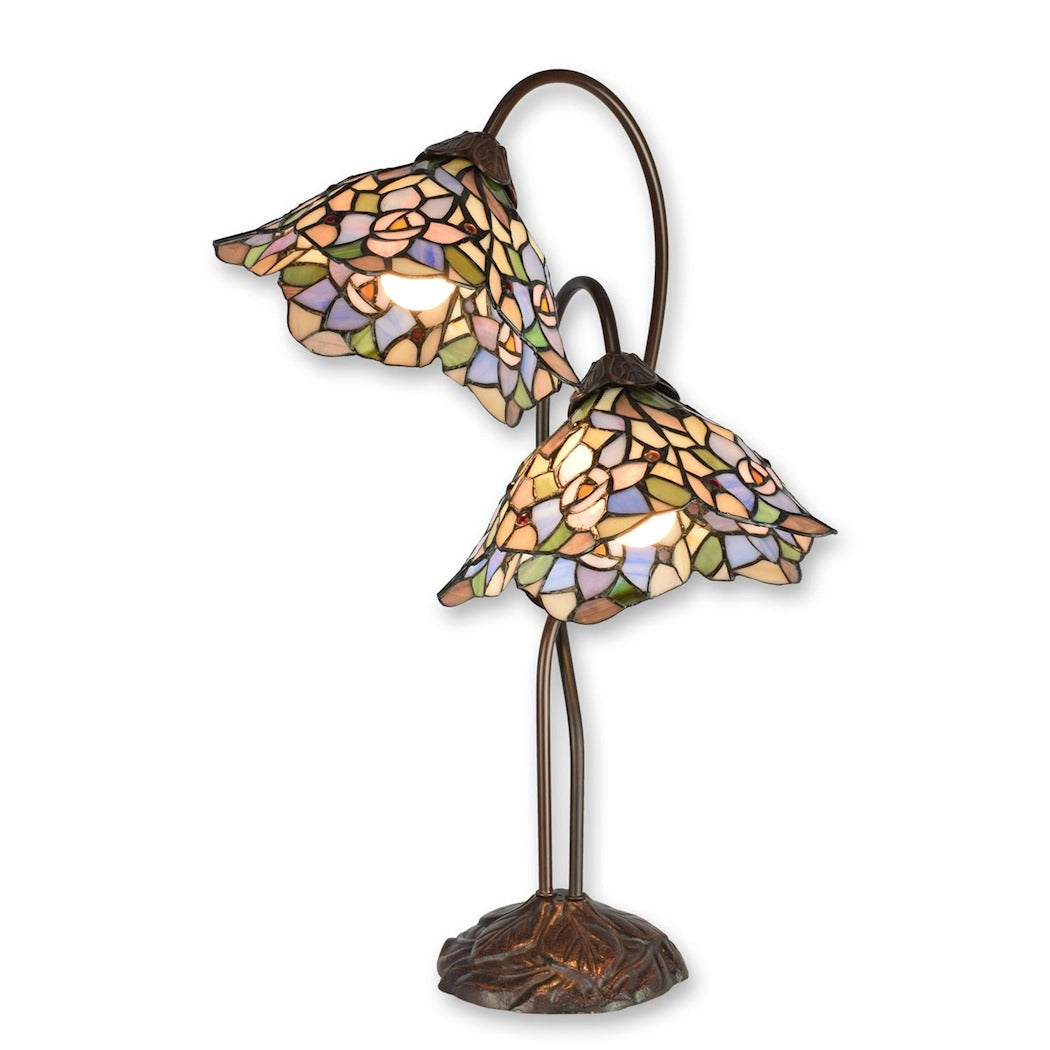 Mezzola - Double Shade Tiffany Style Table Lamp 59 cm