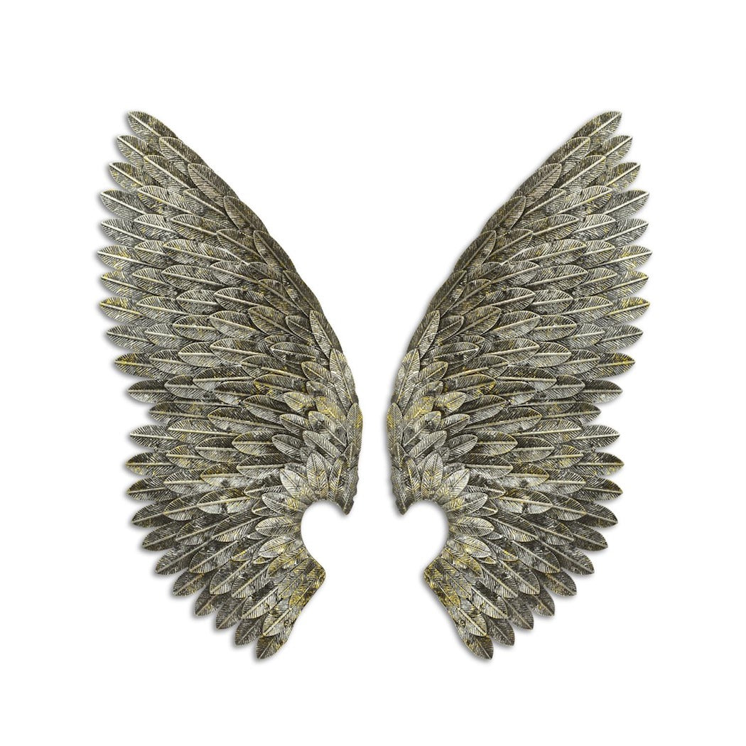 Large Antique Wall-Mounted Angel Wings (Set of 2)