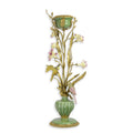 Bronze Mounted Porcelain Candle Holder 66cm with Birds & Floral Accents