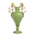 Bronze Mounted Celadon Porcelain Vase – Parrots & Floral Motif