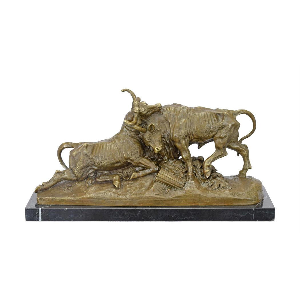 Bronzen sculptuur – "Het Romeinse stierengevecht" 50 cm