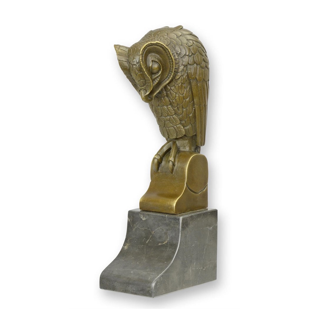 Bronze Sculpture - Perched Owl 25cm