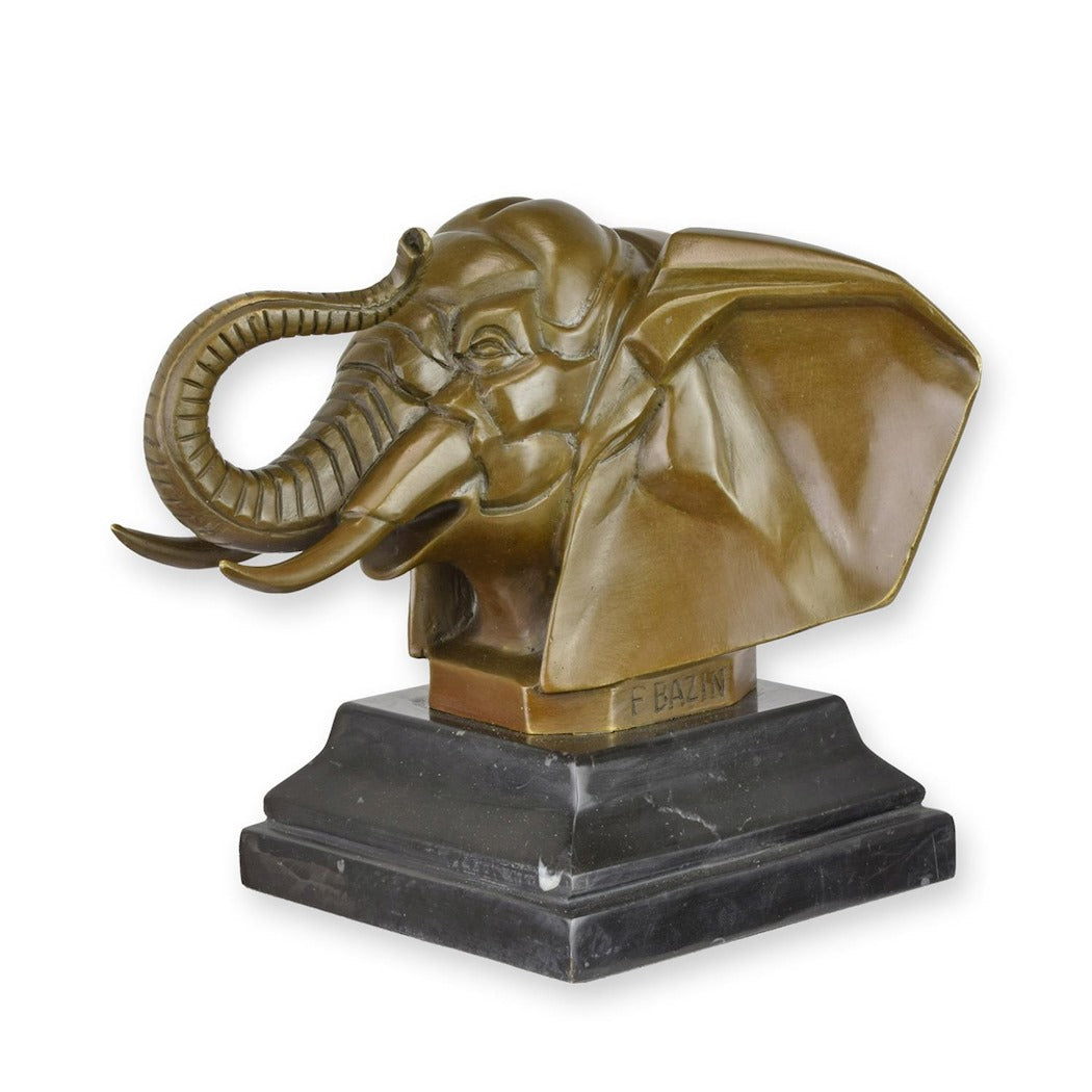 Bronzeskulptur – „Elefantenkopf“ (nach F. Bazin) 18 cm