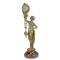 Vintage Bronze & Metal "Horloge Mystérieuse" Table Clock Held by a Woman 38cm