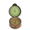 Vintage Brass Pocket Compass in Protective PU Leather Case