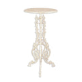 White Cast Iron Plant Stand 69cm - Vintage Garden Side Table