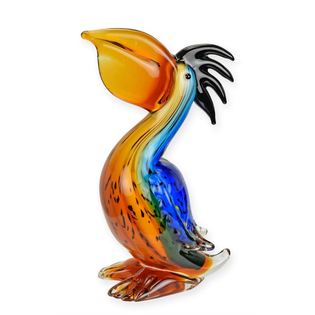 Pelican Murano Style Glass Figurine 25cm