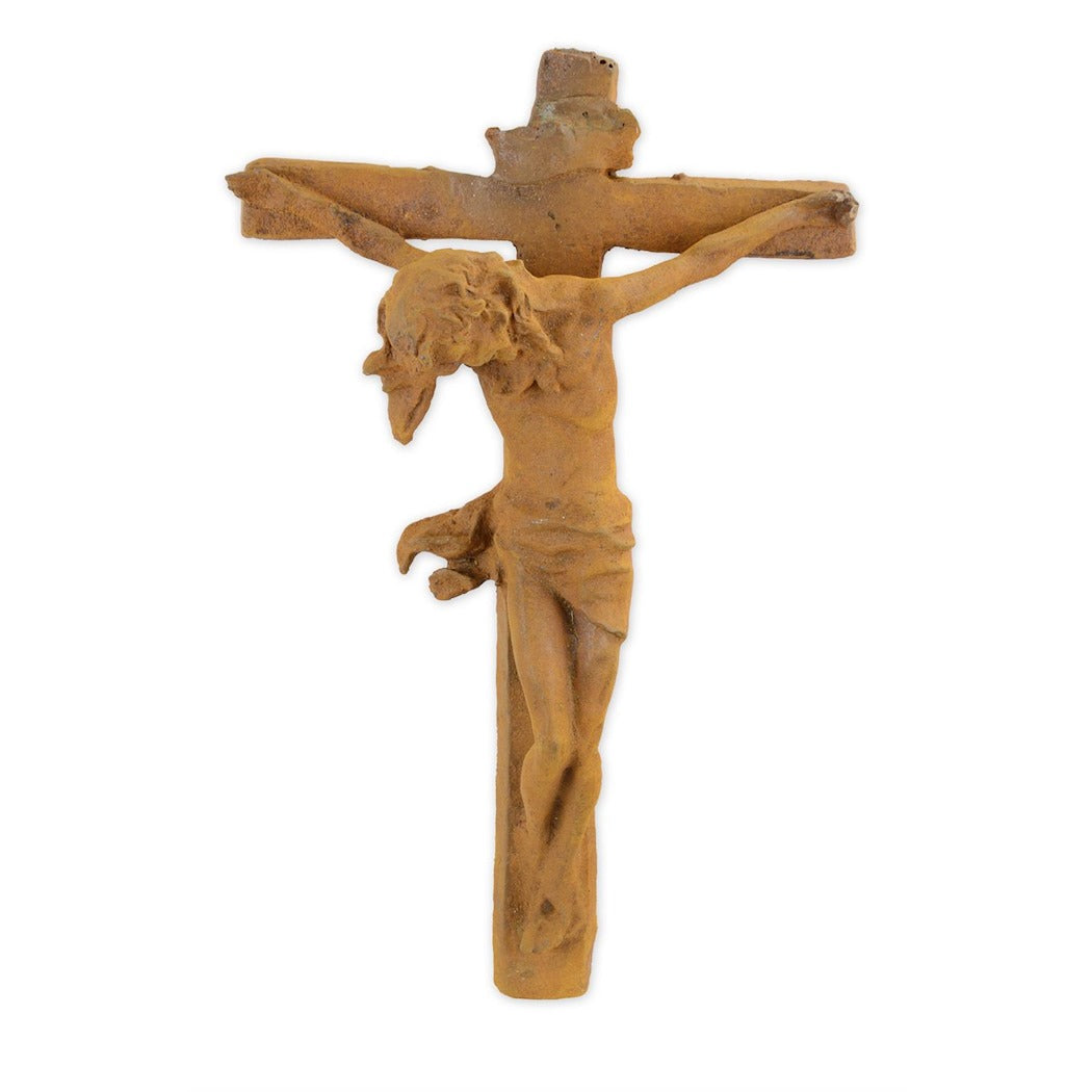 Cast Iron Crucifix Sculpture 57cm - Rustic Wall Decor