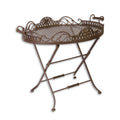 Elegant Vintage Iron Butler Table – Classic Brown