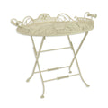 Elegant Vintage Iron Butler Table – Antique White