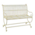 Antique Style White Wrought Iron Garden Bench