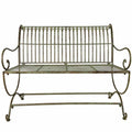Antique Style Brown Wrought Iron Garden Bench
