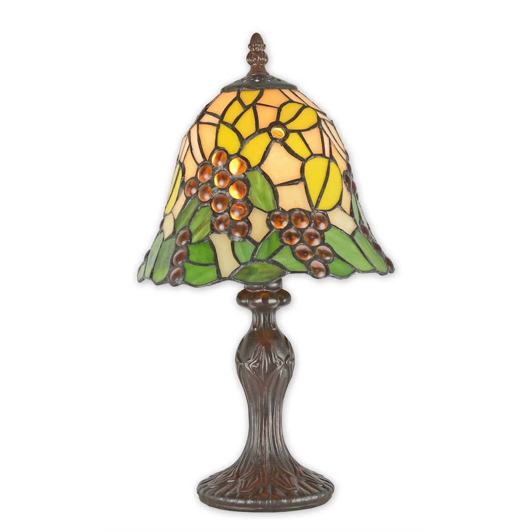 Olginate - Tiffany-Style Grape & Floral Table Lamp 36 cm